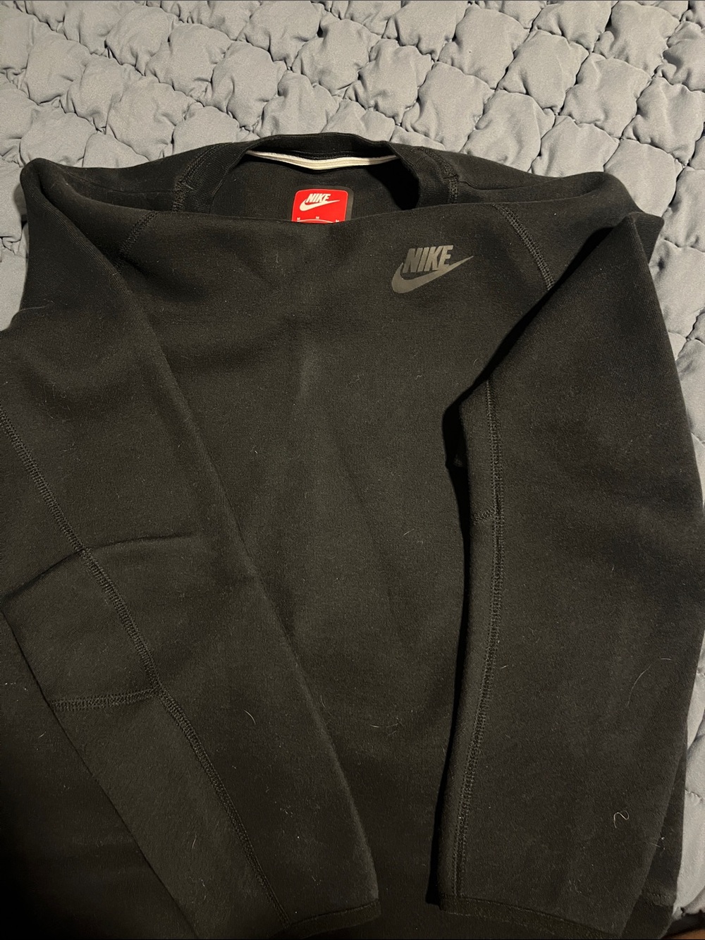 Nike Black Lightweight Crew Sweatshirt with Tonal Logo